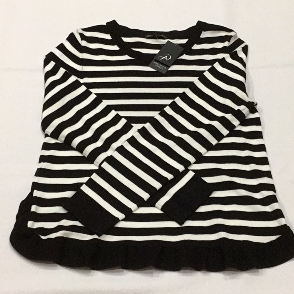 Adrianna Papell ruffle bottom sweater